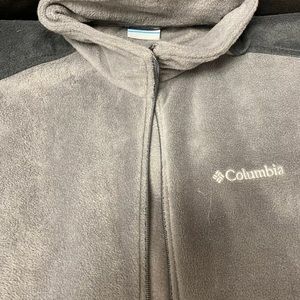 Mens Columbia Fleece Zip Up Vest Large Gray/Black
